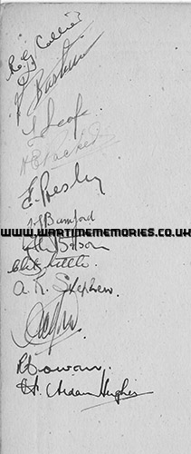 Signatures on back of Photo